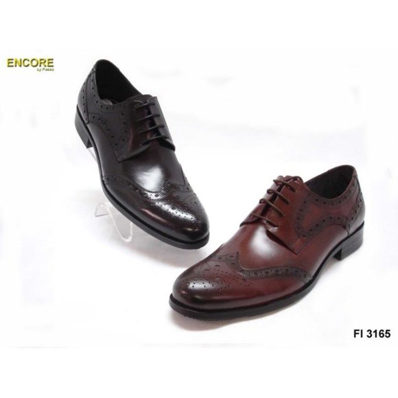 NWB FIESSO GENUINE LEATHER BROWN encore suit wingtip Leather Shoe FI3165 wedding